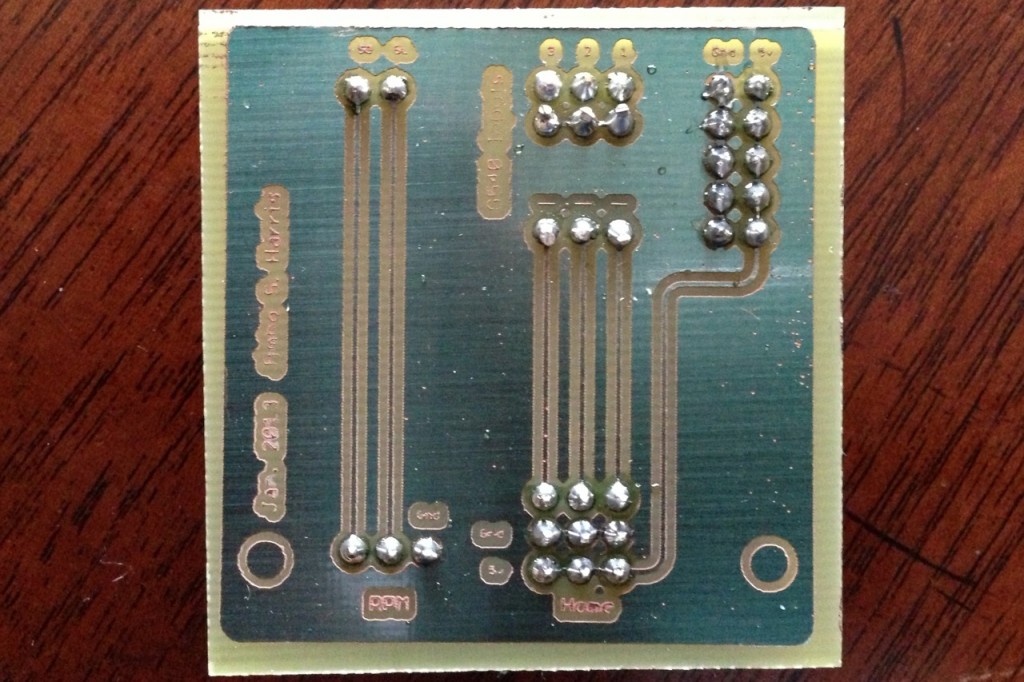 I left the etch resist on, because it actually acts as solder flux.